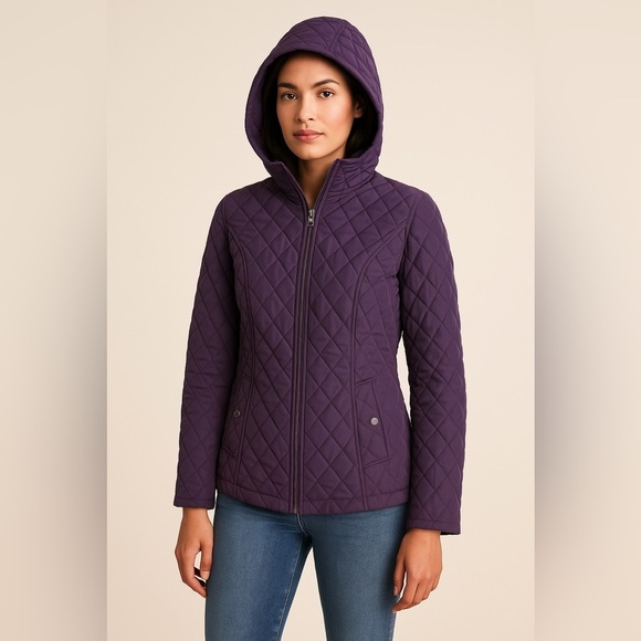 Esprit Women's Deep Purple Quilted Puffer Jacket Medium - Picture 1 of 9